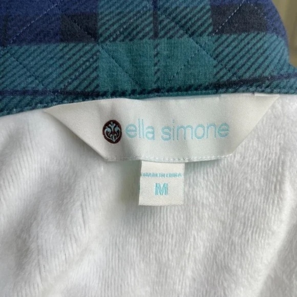 Vermont Country Terry Plaid Fleece Cardigan Sweater Plush Cozy Top Jacket Size M - Picture 2 of 12